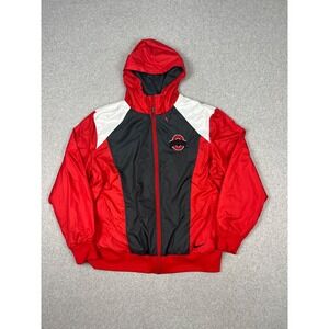 Ohio State University Buckeyes Jacket Mens XL Red Gray Nike Full Zip Hooded